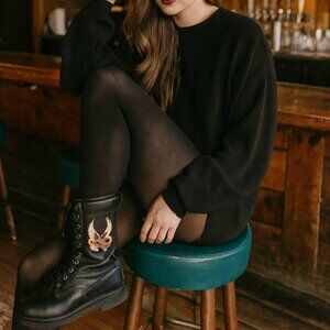 Vintage HARLEY DAVIDSON Leather Biker Boots Lace up Combat Style Motorcycle Sz 8